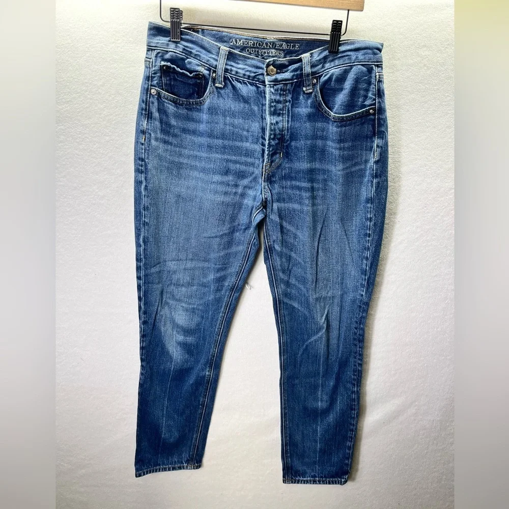 American Eagle Vintage Hi-Rise Jeans Womens 8 Blue Denim Faded 90s Y2K 2195 - Picture 1 of 9